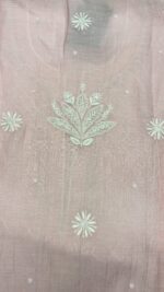 PINK CHANDERI MUL CHIKANKARI KURTA & DUPATTA SET - Image 7