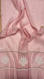 PINK CHANDERI MUL CHIKANKARI KURTA & DUPATTA SET - Image 2