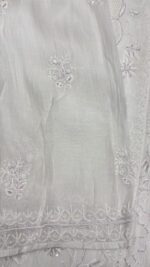 DYEABLE CHANDERI MUL CHIKANKARI KURTA & DUPATTA SET - Image 5