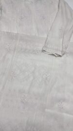 DYEABLE CHANDERI MUL CHIKANKARI KURTA & DUPATTA SET - Image 8