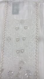 DYEABLE CHANDERI MUL CHIKANKARI KURTA & DUPATTA SET - Image 3