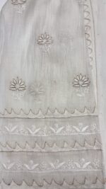 DYEABLE CHANDERI MUL CHIKANKARI KURTA & DUPATTA SET - Image 5