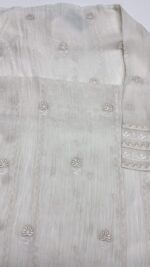 DYEABLE CHANDERI MUL CHIKANKARI KURTA & DUPATTA SET - Image 8