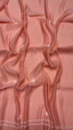 ROSE PINK CHANDERI MUL CHIKANKARI KURTA & DUPATTA SET - Image 2