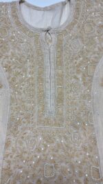 DYEABLE PURE & PREMIUM TISSUE CHIKANKARI KURTA & DUPATTA SET - Image 3