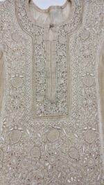 DYEABLE PURE & PREMIUM TISSUE CHIKANKARI KURTA & DUPATTA SET - Image 3