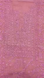 DUSTY PINK PURE & PREMIUM TISSUE CHIKANKARI KURTA & DUPATTA FABRIC - Image 3