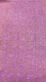 DUSTY PINK PURE & PREMIUM TISSUE CHIKANKARI KURTA & DUPATTA FABRIC - Image 4
