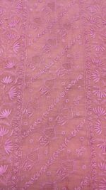 DUSTY PINK PURE & PREMIUM TISSUE CHIKANKARI KURTA & DUPATTA FABRIC - Image 5