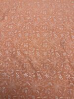 PEACH CHANDERI MUL CHIKANKARI KURTA & DUPATTA FABRIC - Image 5