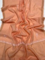 PEACH CHANDERI MUL CHIKANKARI KURTA & DUPATTA FABRIC - Image 2