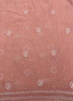 ROSEGOLD PEACH CHANDERI MUL CHIKANKARI KURTA & DUPATTA FABRIC - Image 8
