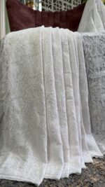 DYEABLE PURE & PREMIUM GEORGETTE CHIKANKARI SAREE & BLOUSE - Image 2