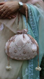 SOFT PINK CHIKANKARI & MUKAISH BATUA