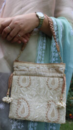 BUTTER YELLOW CHIKANKARI POTLI - Image 2