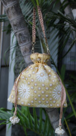 YELLOW CHIKANKARI POTLI