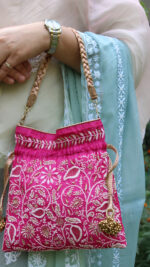 MAGENTA CHIKANKARI POTLI - Image 2