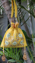 MUSTARD YELLOW ZARDOZI POTLI