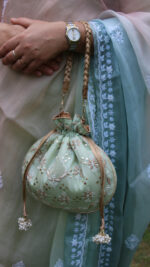 MINT GREEN CHIKANKARI & MUKAISH BATUA