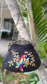 BLACK PARSI GARHA CLUTCH - Image 2