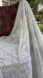 DYEABLE PURE & PREMIUM GEORGETTE CHIKANKARI SAREE & BLOUSE - Image 4