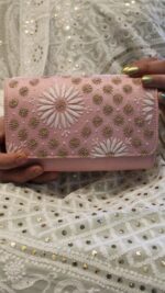 PINK CHIKANKARI CLUTCH
