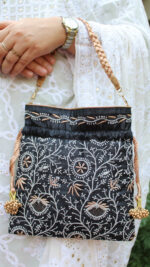 BLACK CHIKANKARI POTLI - Image 2