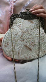 IVORY CHIKANKARI CLUTCH - Image 2