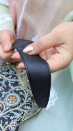 BLACK CHIKANKARI CLUTCH - Image 3