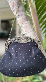 BLACK PARSI GARHA CLUTCH - Image 4