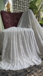 DYEABLE PURE & PREMIUM GEORGETTE CHIKANKARI SAREE & BLOUSE - Image 6