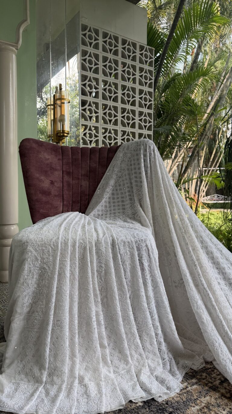 georgette chikankari saree