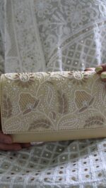 BUTTER YELLOW CHIKANKARI CLUTCH