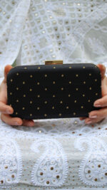 BLACK ZARDOZI & MUKAISH CLUTCH - Image 3