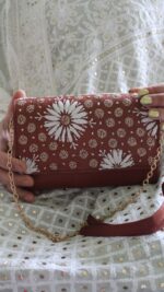 CHOCOLATE BROWN CHIKANKARI CLUTCH - Image 2