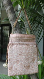 SOFT PEACH CHIKANKARI POTLI - Image 2