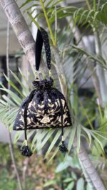 BLACK CHIKANKARI & ZARDOZI POTLI