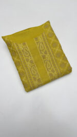 MUSTARD YELLOW PURE & PREMIUM MONGA SILK CHIKANKARI MEN'S KURTA FABRIC