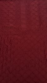MAROON CHANDERI SILK CHIKANKARI MEN'S KURTA FABRIC - Image 2