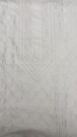 DYEABLE CHANDERI SILK CHIKANKARI MEN'S KURTA FABRIC - Image 2