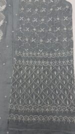 TEAL BLUE PURE & PREMIUM TISSUE CHIKANKARI ANARKALI & DUPATTA SET - Image 4