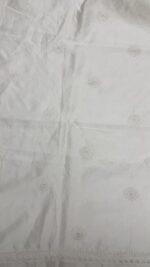 DYEABLE CHANDERI SILK CHIKANKARI MEN'S KURTA FABRIC - Image 7