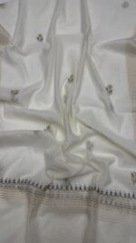 Dyeable Chanderi Silk Chikankari Mukaish Kurta Dupatta Fabric Set - Image 2