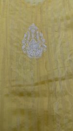 YELLOW CHANDERI MUL CHIKANKARI CO-ORD SET - Image 5