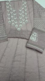 ONION PINK PURE & PREMIUM TISSUE CHIKANKARI ANARKALI & DUPATTA SET - Image 6