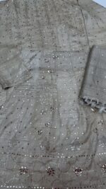 DYEABLE PURE & PREMIUM TUSSAR SILK MUKAISH ANARKALI & DUPATTA SET - Image 6