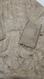 DYEABLE PURE & PREMIUM TUSSAR SILK MUKAISH ANARKALI & DUPATTA SET - Image 6