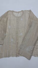 DYEABLE PURE & PREMIUM TISSUE CHIKANKARI CO-ORD SET - Image 4