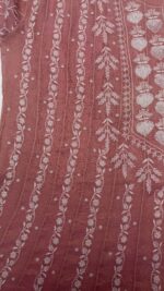 ROSEGOLD PINK PURE & PREMIUM TISSUE CHIKANKARI ANARKALI & DUPATTA SET - Image 5