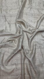 DYEABLE PURE & PREMIUM TUSSAR SILK MUKAISH ANARKALI & DUPATTA SET - Image 2